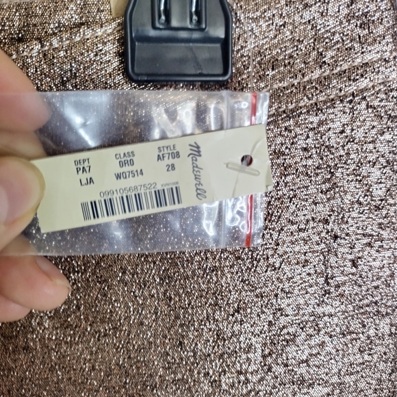 NWT Madewell Slim Emmett Wide-Leg Crop Pants in Metallic Sz 28 - Picture 5 of 10